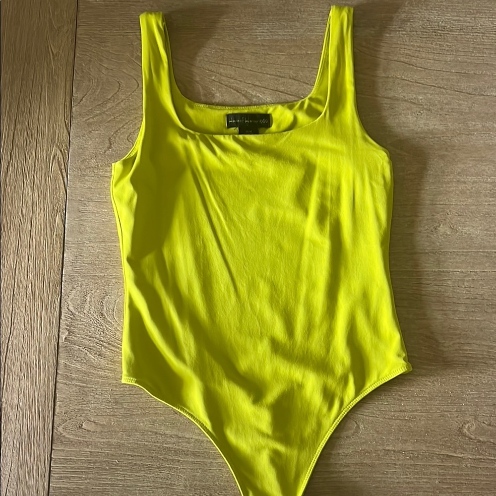 House of Harlow 1960 Neon Yellow Bodysuit